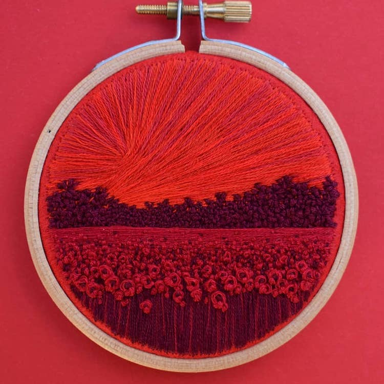 Rainbow Landscape Embroidery by Victoria Rose Richards