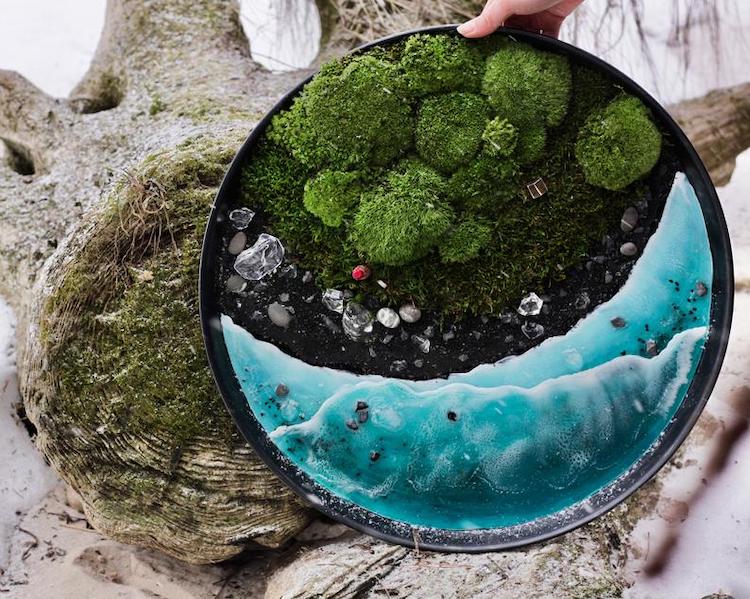 Moss and Resin Wall Art by Anna Paschenko 