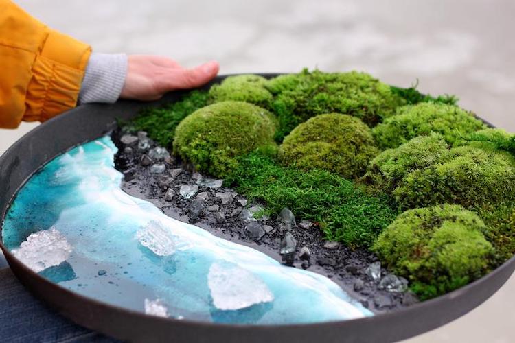 Moss and Resin Wall Art by Anna Paschenko 