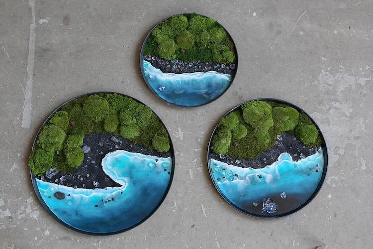 Moss and Resin Wall Art by Anna Paschenko 