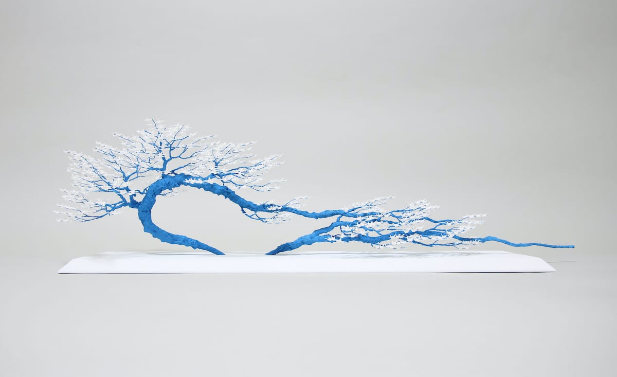 Naoki Onogawa Paper Origami Crane Tree Sculptures