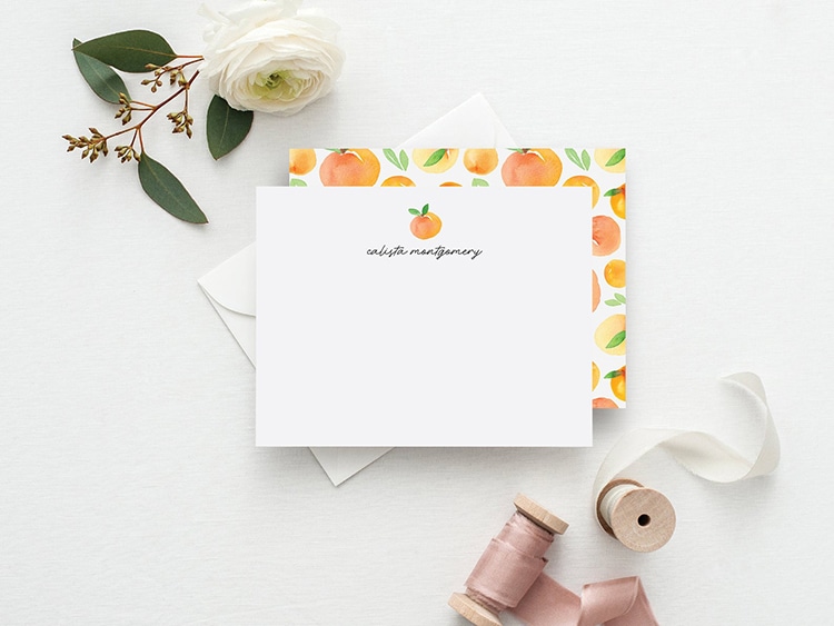 Peach personalized Stationary