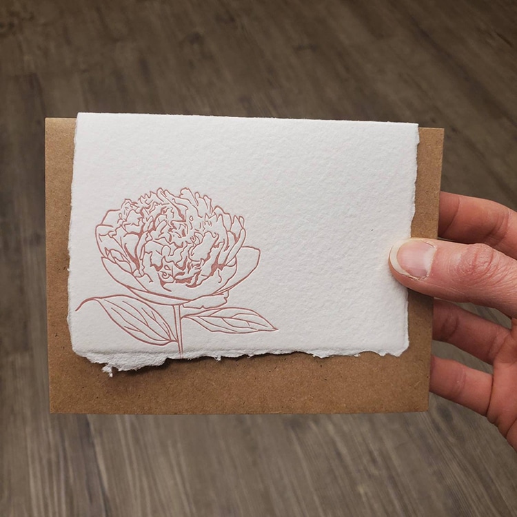 Peony Letterpress Card