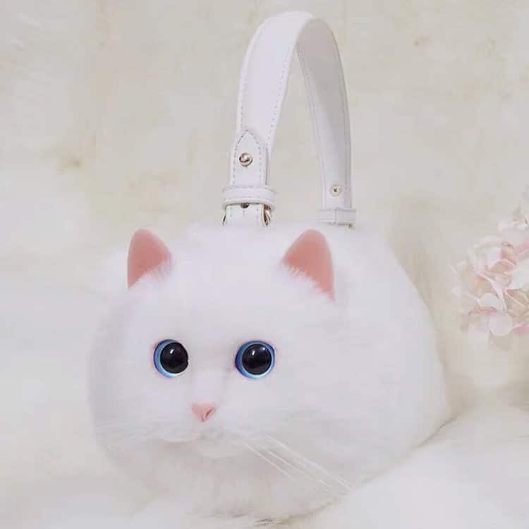 realistic plush cat handbag