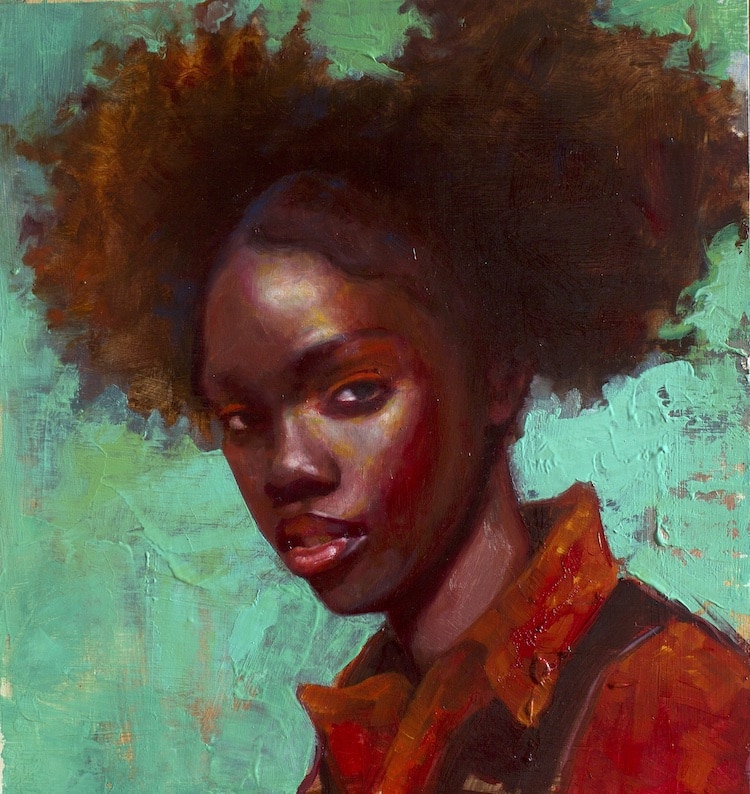Portrait Paintings by Rosso Emerald Crimson