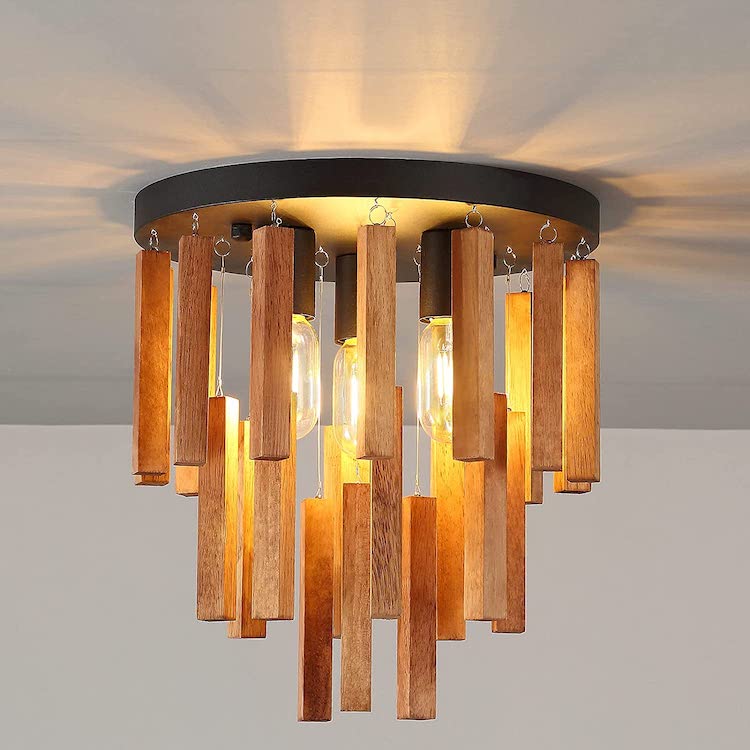 Rustic Wood Pendant Light