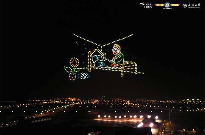 Van Gogh performance avec des drones