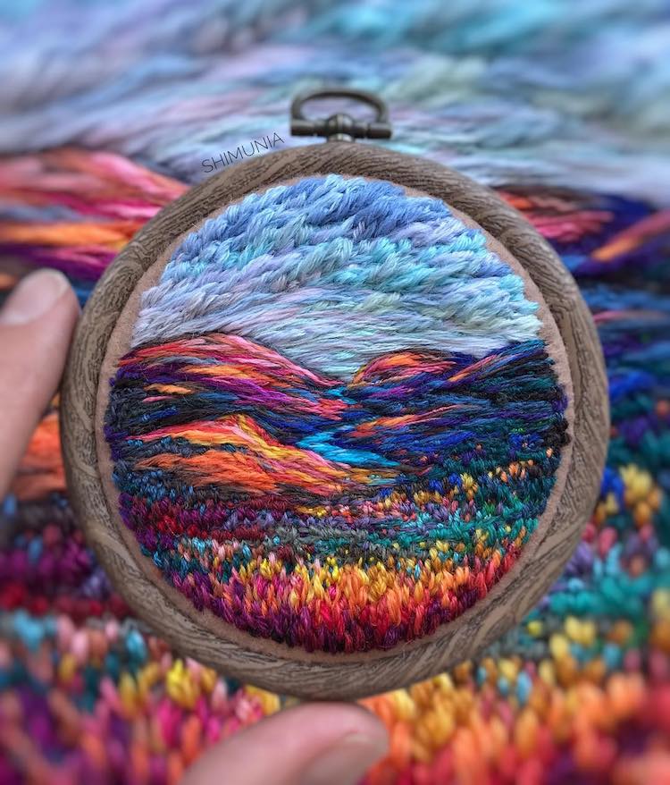 Landscape Embroidery Art by Vera Shimunia