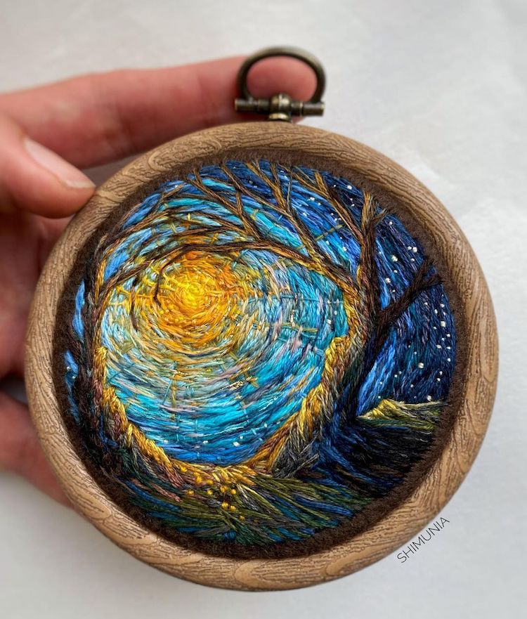 Landscape Embroidery Art by Vera Shimunia