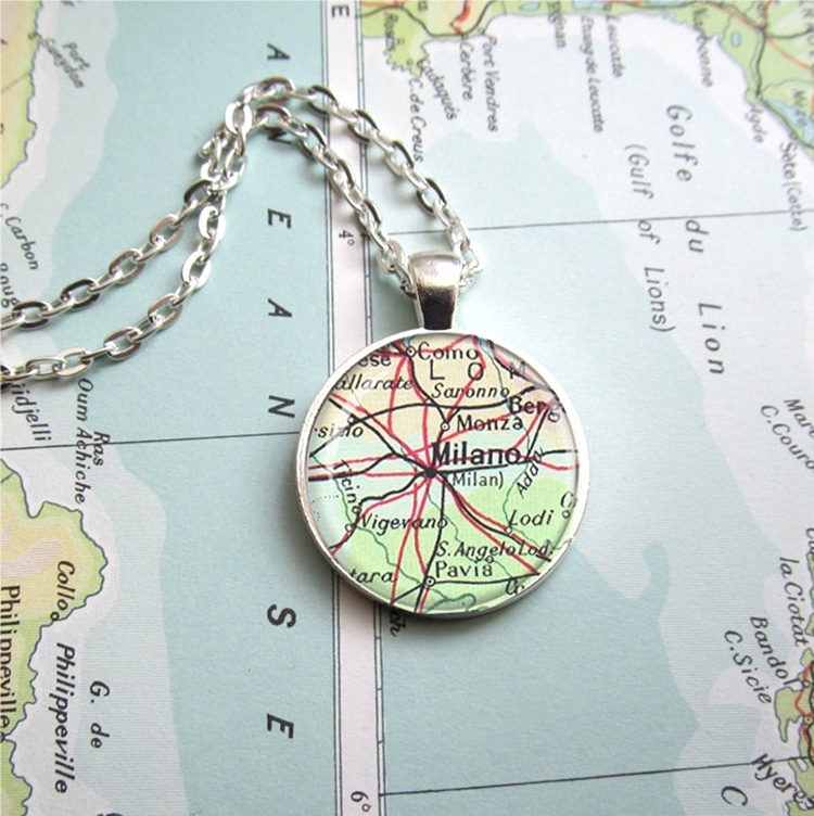 Vintage Map Pendant