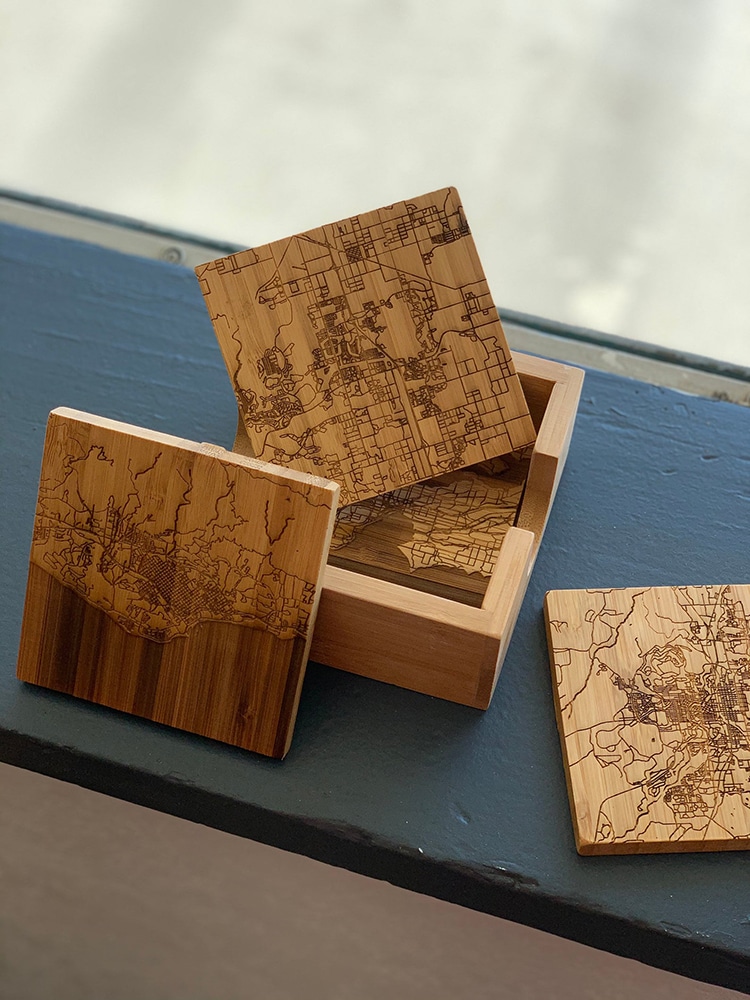 Wooden Map Coasters