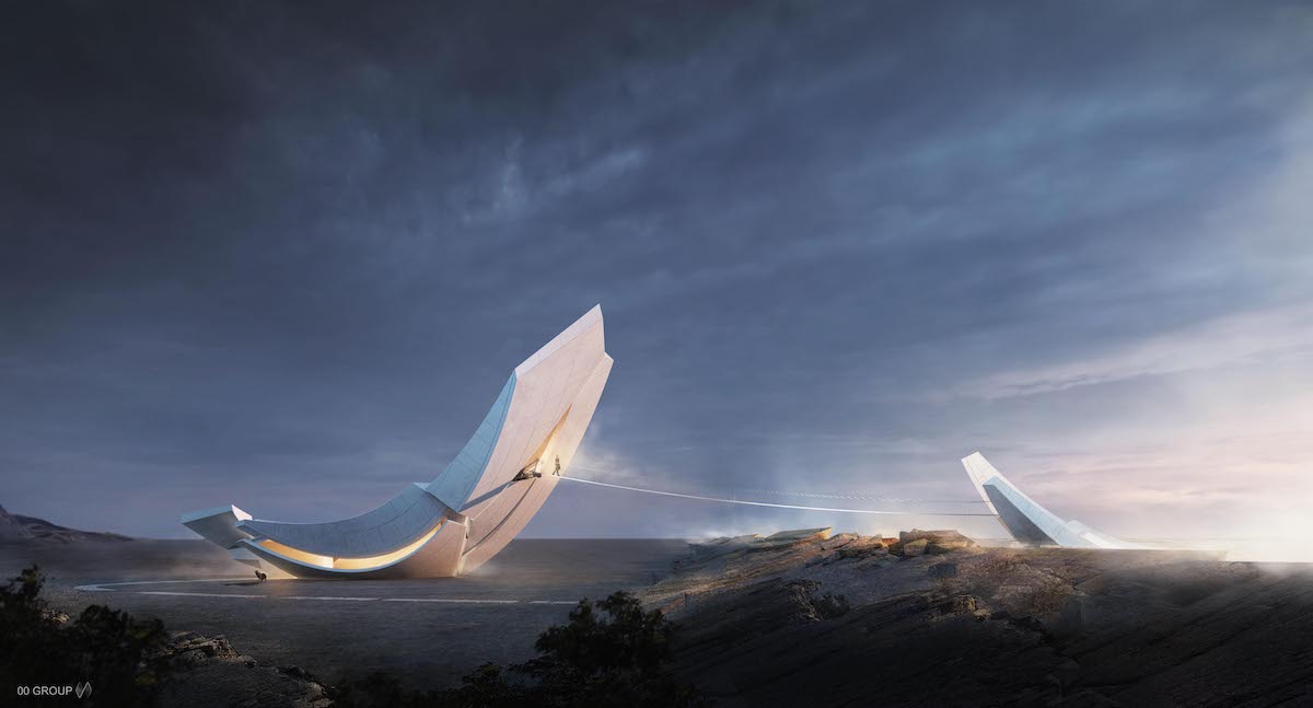 Archviz of 00group's Anchor of the Plates, an observation tower in Iceland