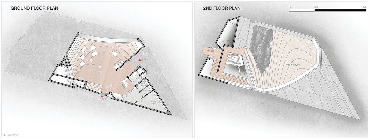 Diagrams for 00group's Anchor of the Plates, an observation tower in Iceland