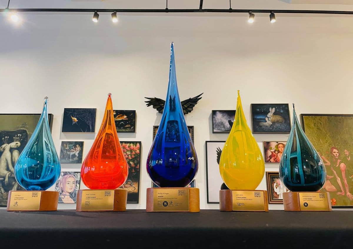 2020 Beautiful Bizarre Art Prize Custom Glass Trophies