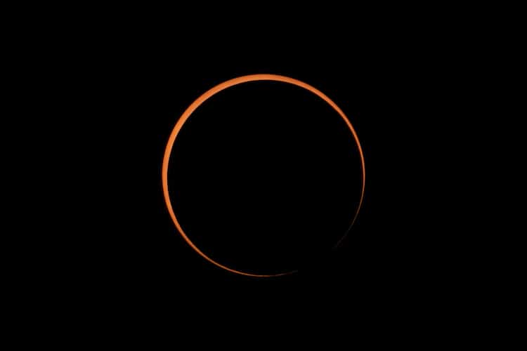 Silhouette of Annular Solar Eclipse