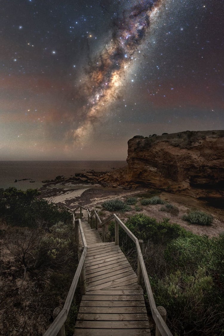 Voie lactée sur l'île Kangourou en Australie