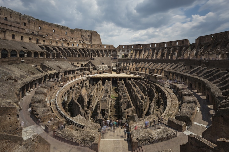 Interior of the Colosseum in Rome 