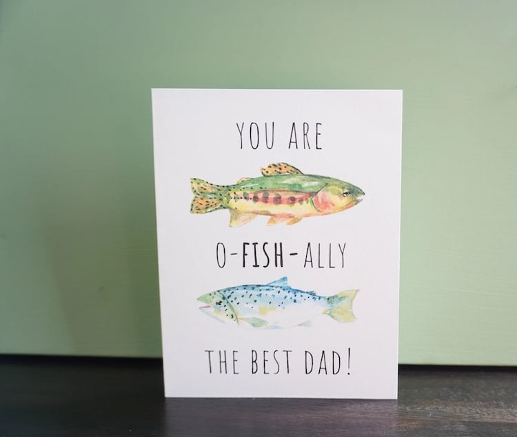 Fishing Card / Fathers Day Card / Pun Card / Cards for Him / Dad / Best Dad  / 