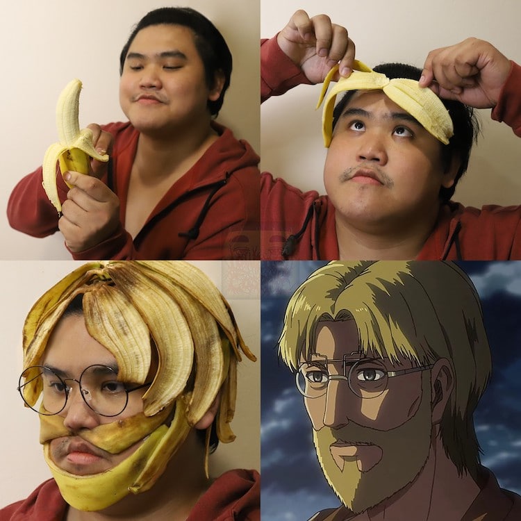Cosplay avec une peau de banane 