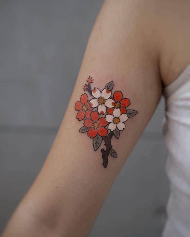 tatouage fleurs 