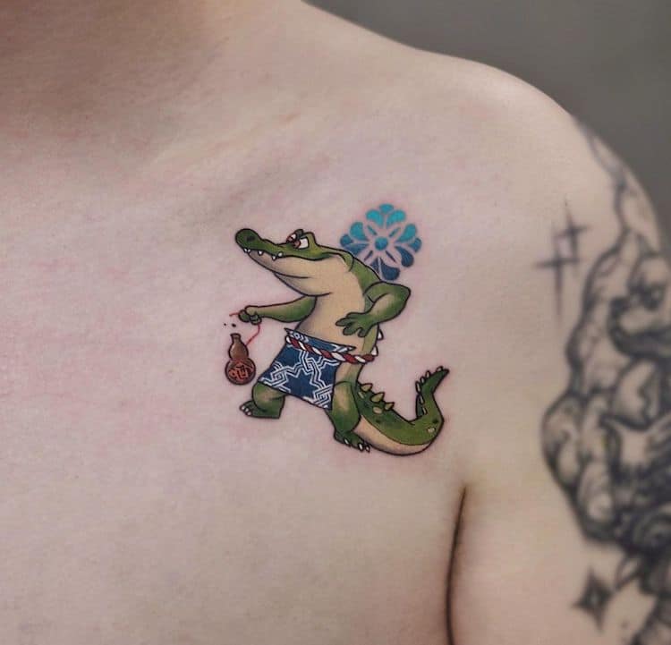 tatouage crocodile 