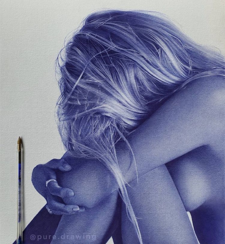 Blue Ballpoint Pen Drawings by Paulus Architect