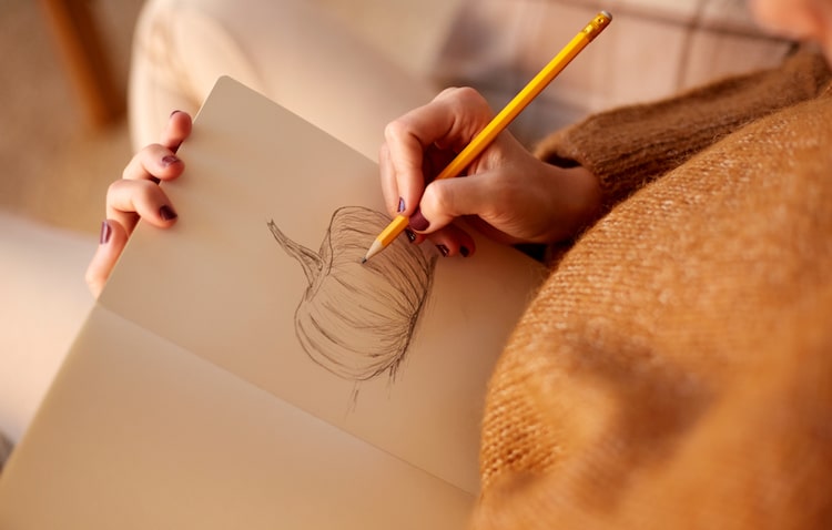 person drawing a picture