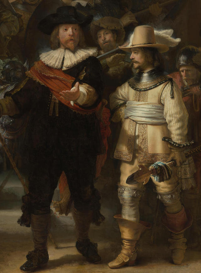 Detail of the Night Watch Painting by Rembrandt