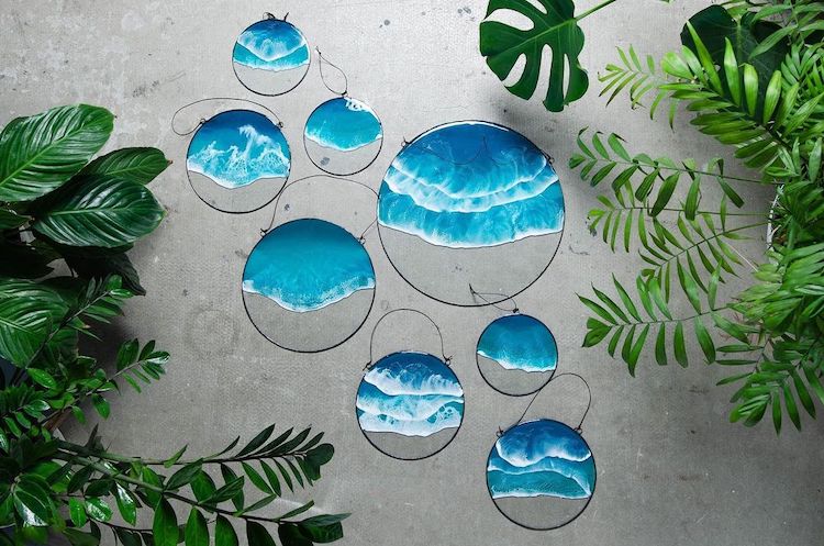 mar de vidrio y resina por Anna Paschenko / Roslynka