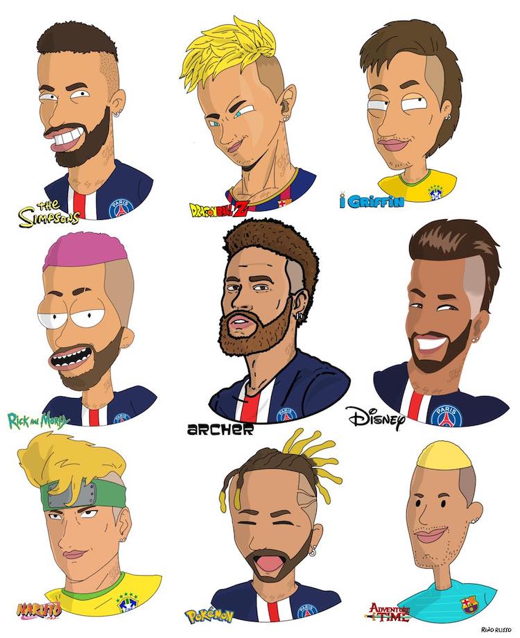 retrato de caricatura de neymar