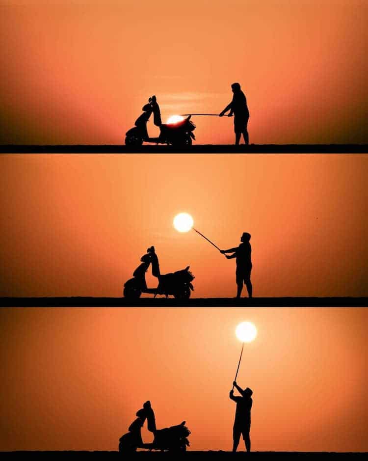 Fotos de siluetas al atardecer por Krutik Thakur