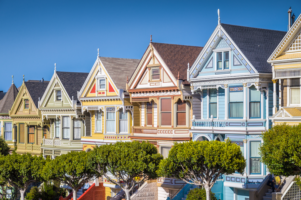 Victorian The Painted Ladies in San Francisco, California