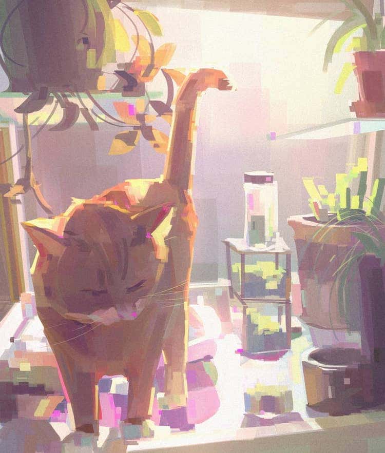 Digital cat illustrations by Wayne Tsay