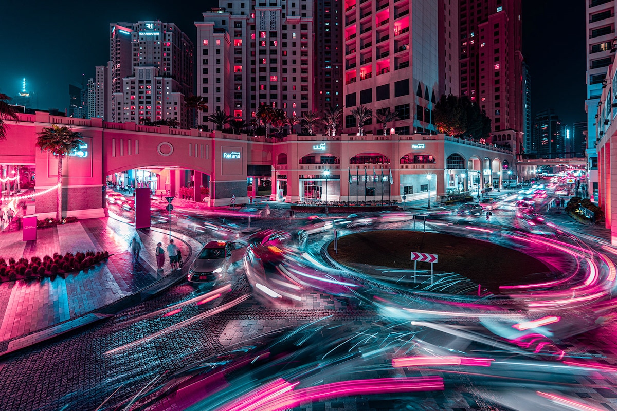 Dubai de noche por Xavier Portela