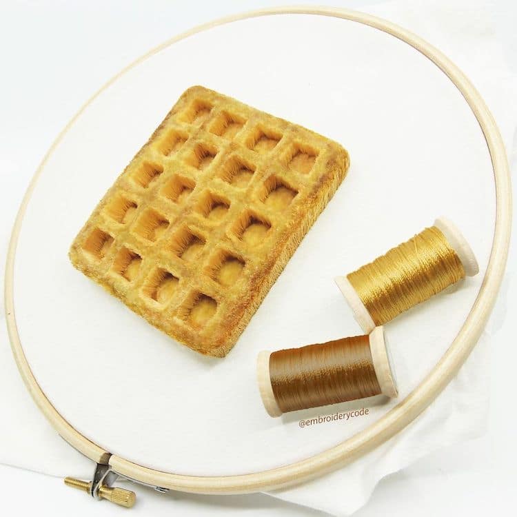 Gaufre brodée par Youmeng Liu