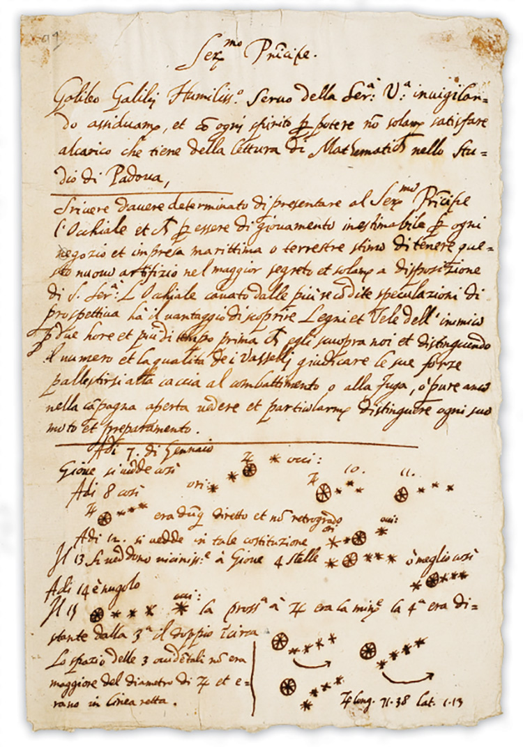 Lettre manuscrite de Galilée