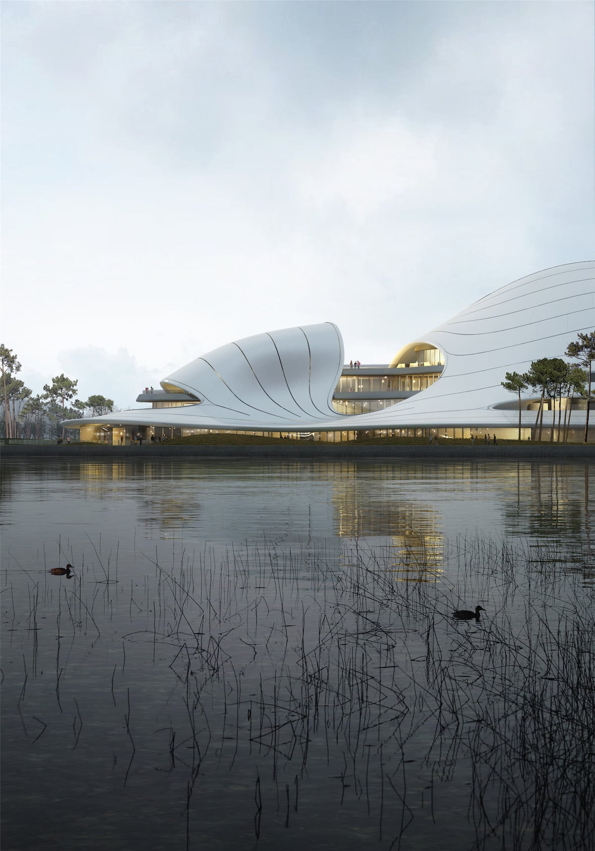 Exterior View of MAD Architects' Jiaxing Civic Center