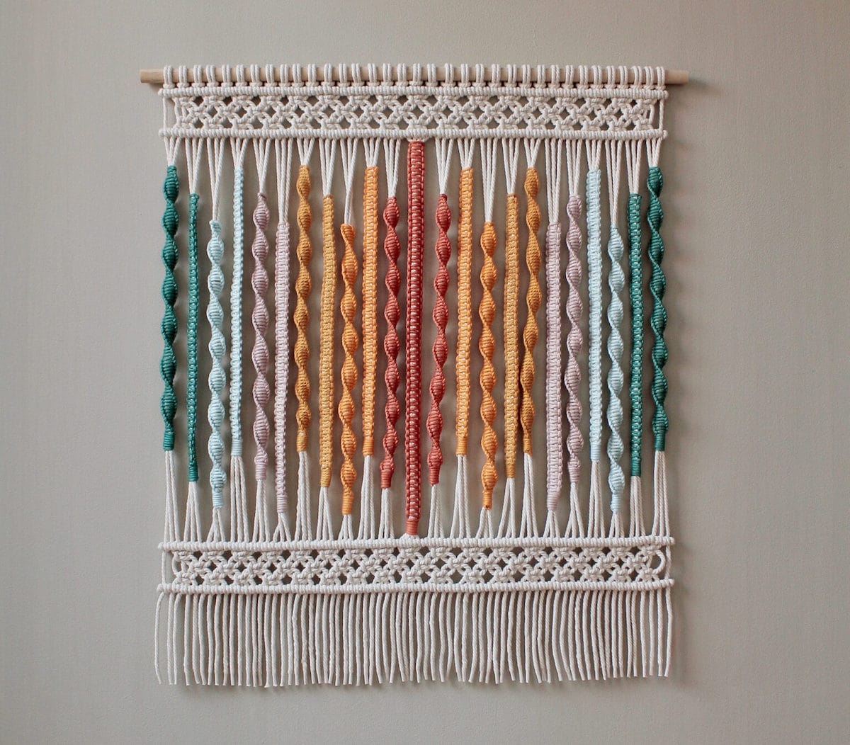 Rainbow Macramé Wall Hangings Dazzle With Intricate Knots of All Kinds ...