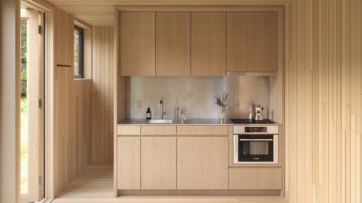 Kitchen Interior of Arcana Mirrored Cabin