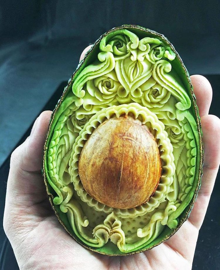 Avocado Carvings by Daniele Barresi