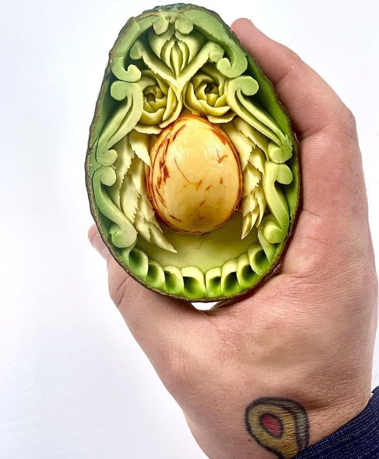 Avocado Carvings by Daniele Barresi