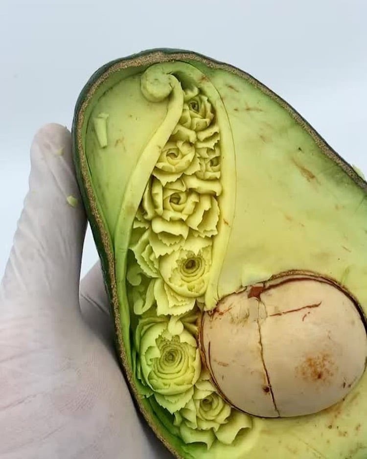 Avocado Carvings by Daniele Barresi