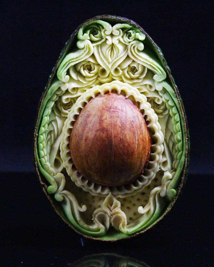 Avocado Carvings by Daniele Barresi