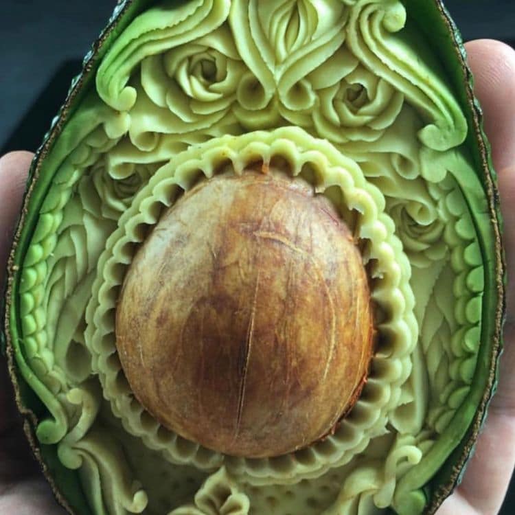 Avocado Carvings by Daniele Barresi