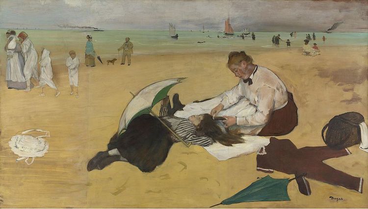 escena de playa por Edgar Degas