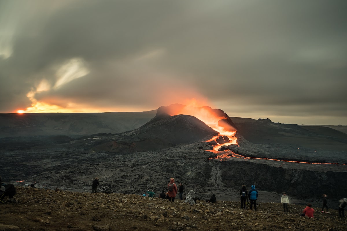 Fagradalsfjall volcano Erupting