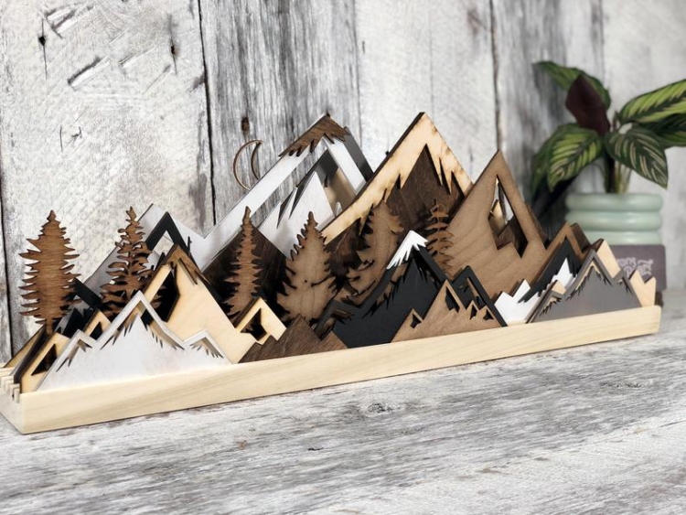 Handmade Wood Mountain Wall Art Brings Great Outdoors Into Any Home