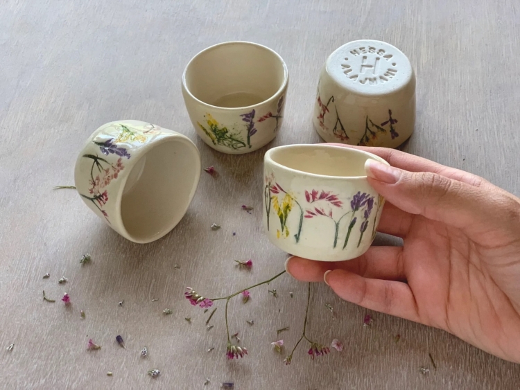 Botanical Ceramic Dinnerware by Hessa Al Ajmani