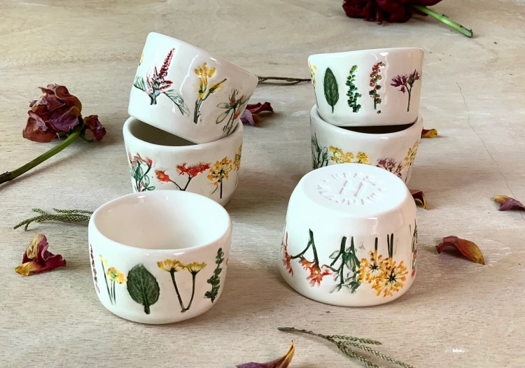 Botanical Ceramic Dinnerware by Hessa Al Ajmani