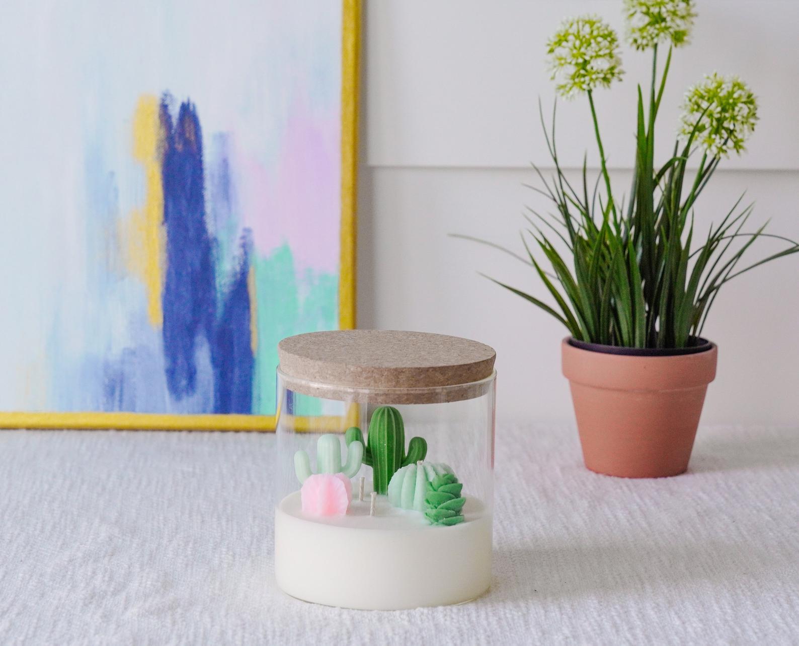 Cacti and Succulent Soy Candles by Zoet Studio